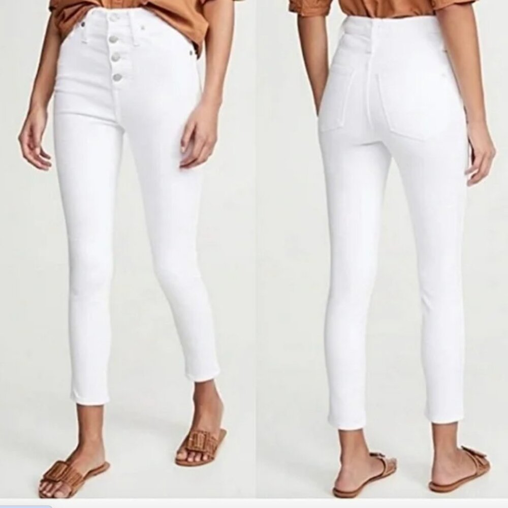 Madewell 10” High-Rise Skinny Crop Jeans – White – Size 28
